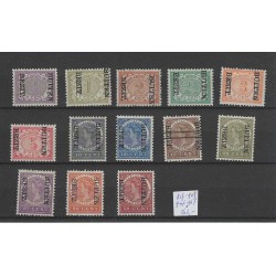 Ned. Indie 81f-92f, 94f-96f  BEZIT-BUITEN opdruk  MH/ongebr CV 162 €