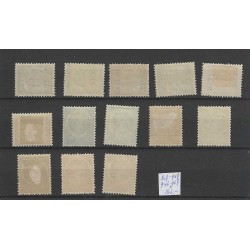 Ned. Indie 81f-92f, 94f-96f  BEZIT-BUITEN opdruk  MH/ongebr CV 162 €