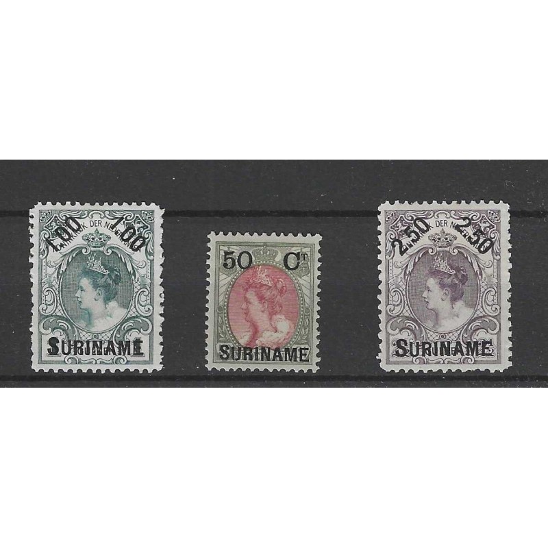 Suriname 34-36 Hulpuitgifte MH/ongebr CV 100 € Suriname 34-36 Hulpuitgifte MH/ongebr CV 100 €