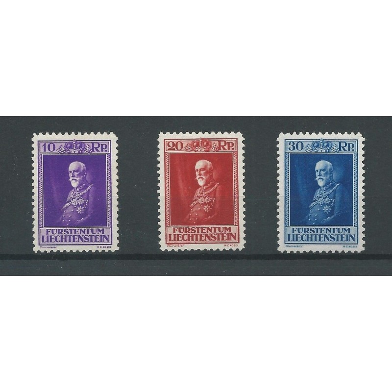 Liechtenstein 122-124 Fürst Franz I MH/ongebr CV 200 € Liechtenstein 122-124 Fürst Franz I MH/ongebr CV 200 €